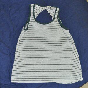 Athleta women's sleeveless CHI racerback tank top green striped sz XXS